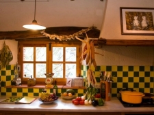Keuken in een van de huizen