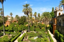 De tuinen van het Alcázar in Sevilla