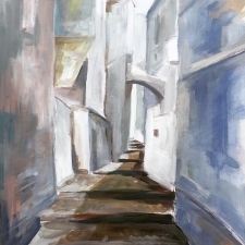 Een schilderij van een van de cursisten